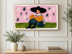 Big Hat Star Wall art on a TV in a living room
