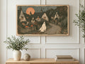 Moonlit Village Ghost art on a TV in a living room