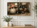 Haunted House Friends art on a TV in a living room
