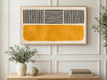Mustard Line Study art on a TV in a living room