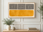 Mustard Line Study art on a TV in a living room