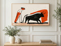 Matador and Black Bull art on a TV in a living room
