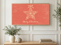 Coral Star Ornament art on a TV in a living room