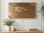 Golden Blossom Screen art on a TV in a living room