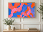 Speckled Wavy Ribbons art on a TV in a living room