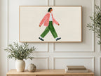 Pink Check Stroll art on a TV in a living room