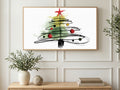 Scribble Ornament Tree art on a TV in a living room