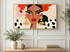 Gold Earring Glamour art on a TV in a living room