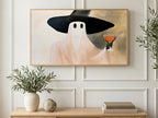 Cocktail Hour Ghost art on a TV in a living room