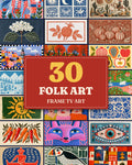 Folk Art Bundle of 30: every artwork of the bundle in a grid