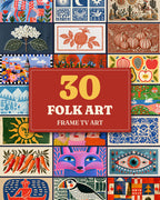 Folk Art Bundle of 30: every artwork of the bundle in a grid