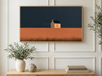 Lone Cottage at Dusk art on a TV in a living room