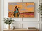 Father Daughter Kite art on a TV in a living room