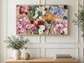 Kraft Paper Bouquets art on a TV in a living room