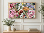 Kraft Paper Bouquets art on a TV in a living room
