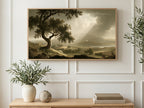 Old Oak Stormy Valley art on a TV in a living room