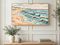 Dune Shoreline Waves art on a TV in a living room
