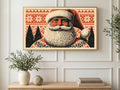 Nordic Santa Portrait art on a TV in a living room