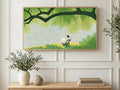 Reading by the Lake art on a TV in a living room