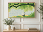 Reading by the Lake art on a TV in a living room