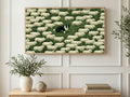 Collie and the Flock art on a TV in a living room