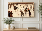 Red Hat Skaters art on a TV in a living room