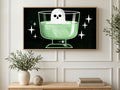 Potion Glass Ghost art on a TV in a living room