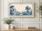 Toile Garden Pavilion art on a TV in a living room