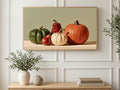 Pumpkins Pepper and Pear art on a TV in a living room