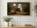 Bookish Moonlit Ghost art on a TV in a living room