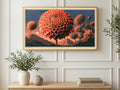 Giant Dahlia at Dusk art on a TV in a living room