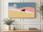 Desert Dune Rider art on a TV in a living room