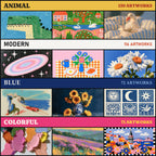 Animal, Modern, Blue and Colorful Frame TV art bundles in the mega bundle: 3 sample artworks from each, with its number of artworks